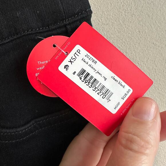 Spanx Ankle Pull On Skinny Jean Clean Black XS - Picture 3 of 7